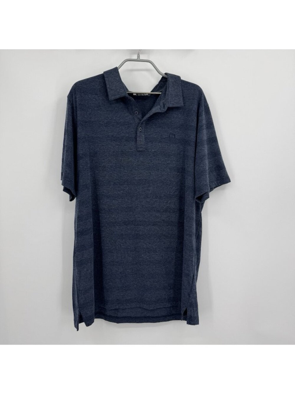 Travis Mathew Blue Striped Performance Golf Polo Shirt size XL Men's